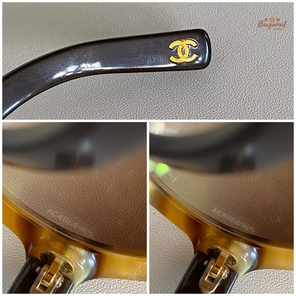 Authentic CHANEL Brown Frame Brown Tint White Pearl Sunglasses 5141-H main image 13